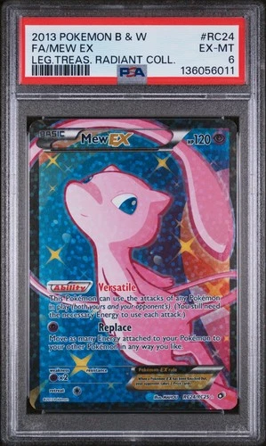 2013 POKEMON B&W LEGEND TREASURES RADIANT COLL #RC24 FULL ART/MEW EX PSA 6