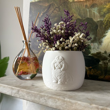 Self Watering Plant Pot/Planter, Shih Tzu Dog, Medium, Indoor/Outdoor, White