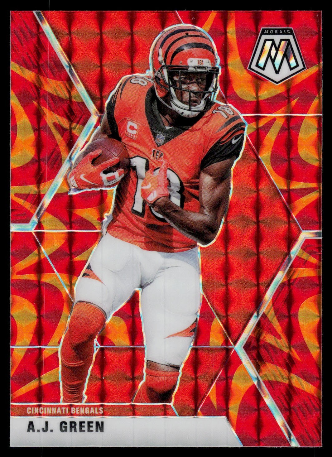 2020 Panini Mosaic - A.J. Green #49 Mosaic Reactive Orange Prizm Bengals