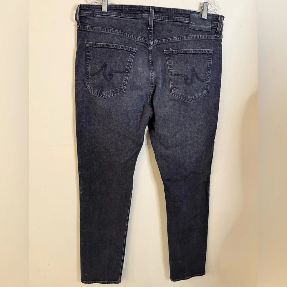 AG Los Angeles Everett Slim Recto Gris Carbón Negro Jeans Botón Cremallera Mosca Foto 2 de 4