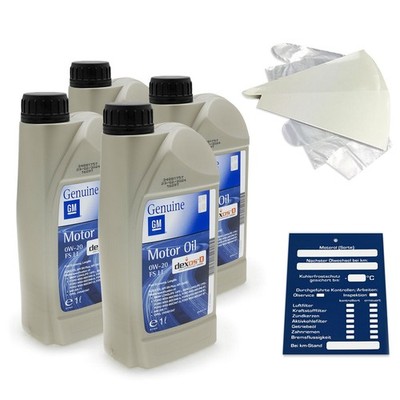 4 Liter original Opel 0W20 FS LL Motoröl GM dexosD OV0401547 API SN Plus SET
