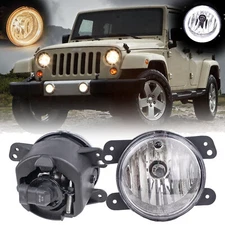 2x 4 Inch Round Fog Lights Driving Lamps For Jeep Wrangler JK TJ LJ 2003-20