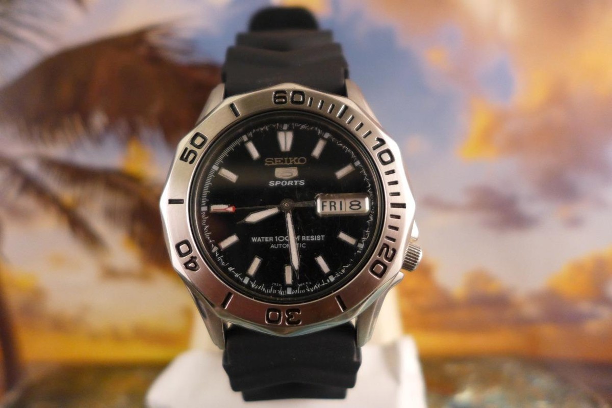 【稼動品】SEIKO 5 SPORTS (7S26-01G0) EXC+5]Seiko 5 Sport 7S26-01G0 SNK027K1 Day Date White AT