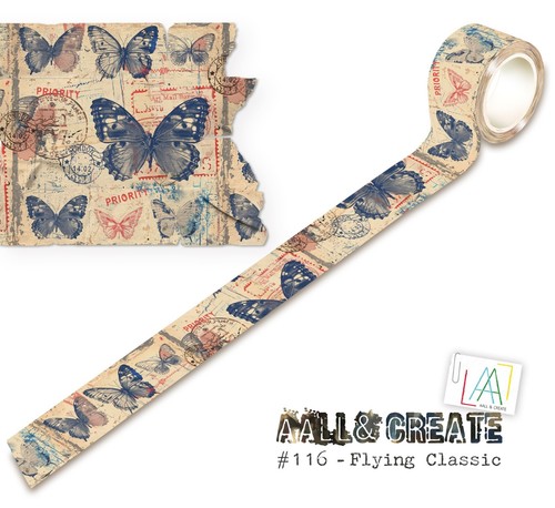 AALL & Create LAYER IT UP Washi Tape - #116 FLYING CLASSIC, Butterflies - Picture 2 of 2