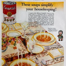 1930 Campbell's Vegetable Soup Advertisement Canned Classic Food Antique DWWW10