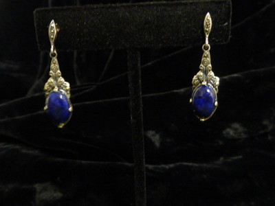 New Old Stock Sterling Silver And Sodalite Earrings