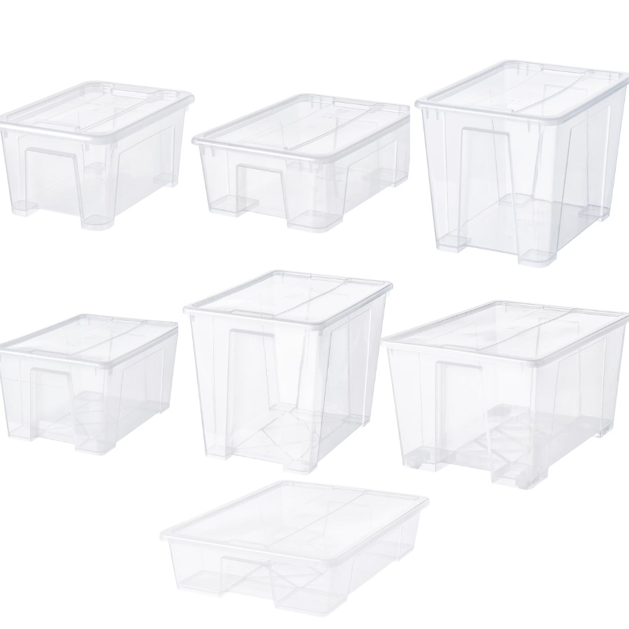 ikea Plastic Storage Boxes Clear Box with Lid Quality Stackable Office