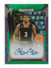 2020 Panini Prizm Draft Picks-Purple-Green Refractor-Chris Clemons=#121 of 199