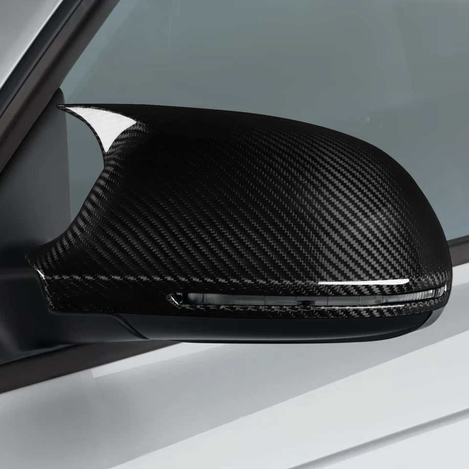 Cubierta de tapa de espejo retrovisor lateral de fibra de carbono seca real para Audi A4 B8 2009-2012 Foto 3 de 4