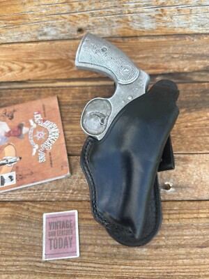 Vintage Tex Shoemaker 5PL Black Leather Paddle Holster For Colt Python 2.5''