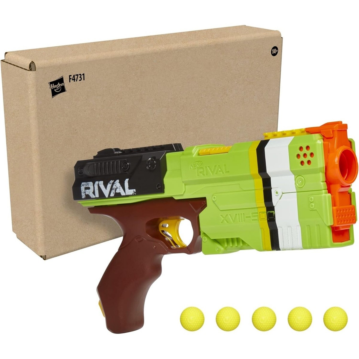 Nerf Rival Kronos XVIII-500 Blaster 5 Rival Rounds, Spring Action