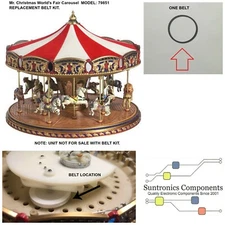Mr. Christmas World's Fair Carousel model 79851 or Similar  - PART - BELT KIT