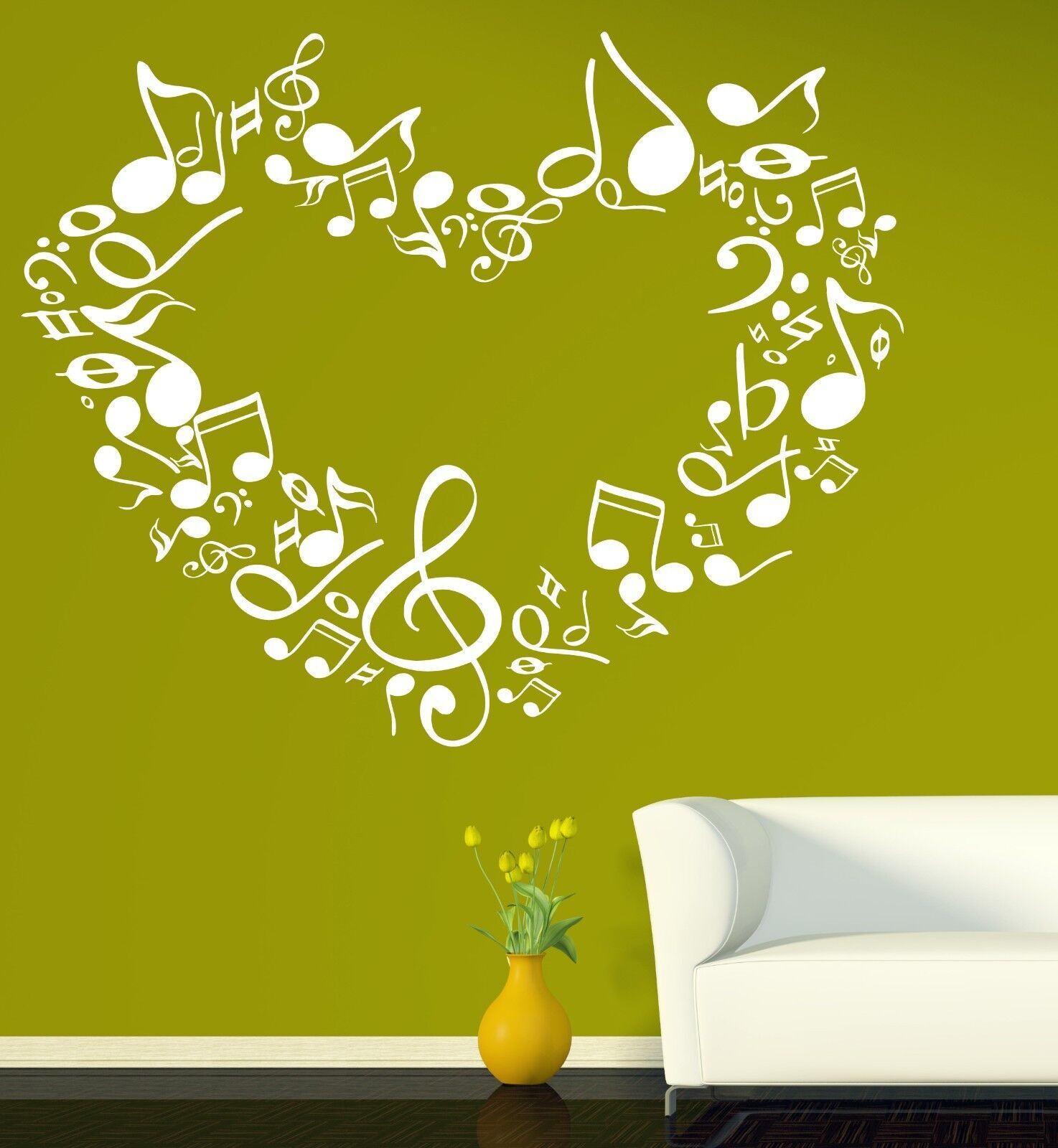 Wall Sticker Vinyl Decal heart notes of love symphony music signs (n518 ...