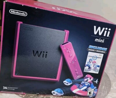 Nintendo Wii Mini 8GB Black/Red Video Game Console Cable for