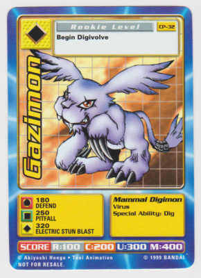 Gazimon - CP-32 Cereal Promo - Digimon 1999 Bandai - NM