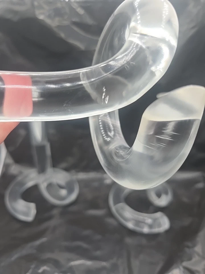 Candelabro retorcido acrílico Dorothy Thorpe Lucite vintage lote de 3 transparentes ¡LEER! Foto 3 de 4