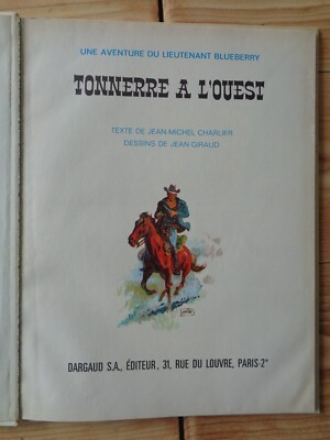 Blueberry 'Tonnerre à L'Ouest' BD édition Originale 1966 - État Superbe !