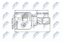 NTY NPW-FR-051 Gelenk-Kit, Antriebswelle FüR Ford