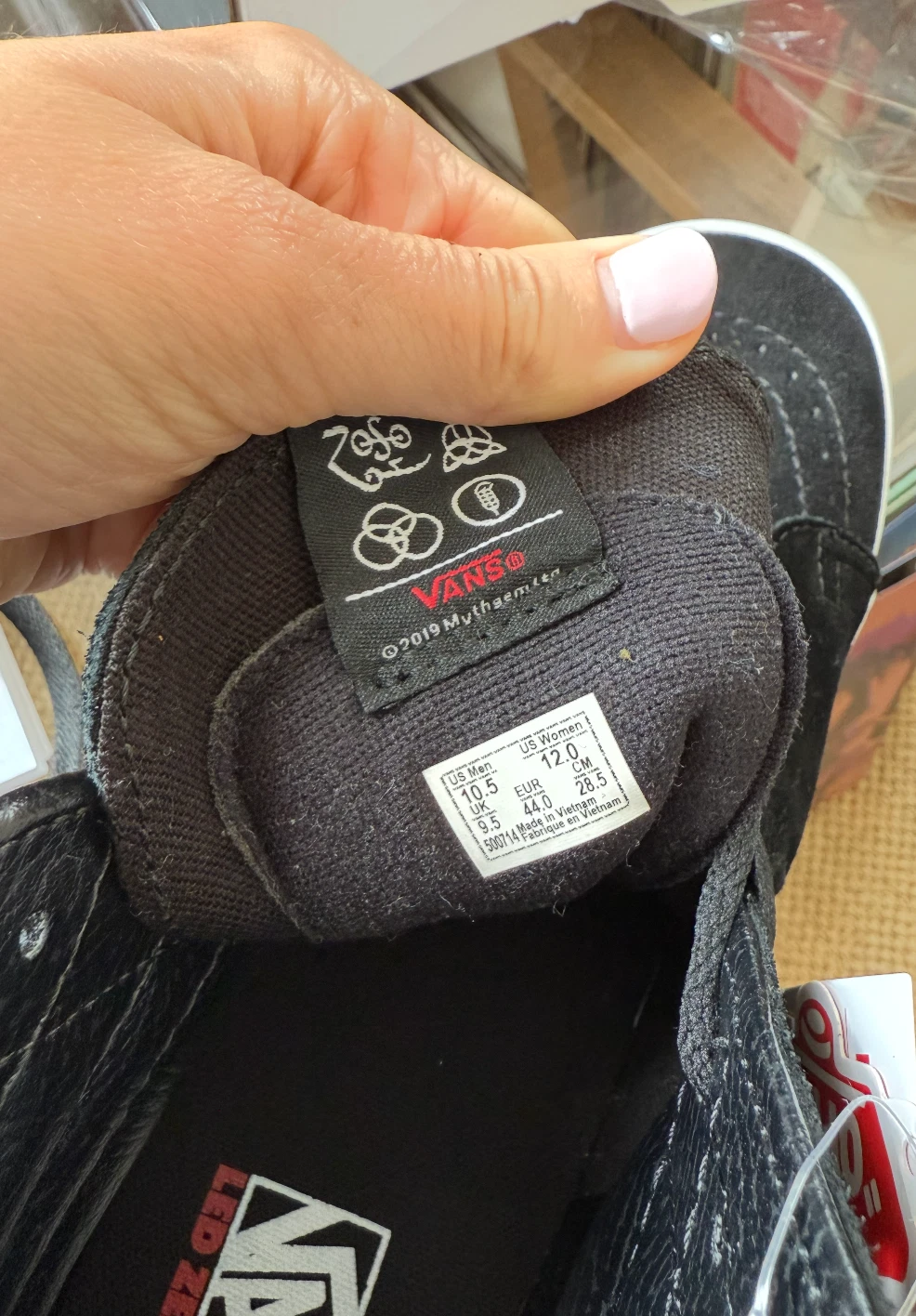 VANS Furgoni LED ZEPPELIN SK8 HI 2019 50° anniversario taglia 9 5 UK