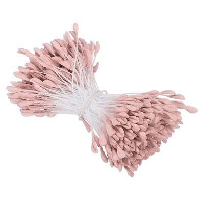 2.5mm Double Heads Flower Stamen, 340Pcs Artificial Flower Pistil, Dark Pink