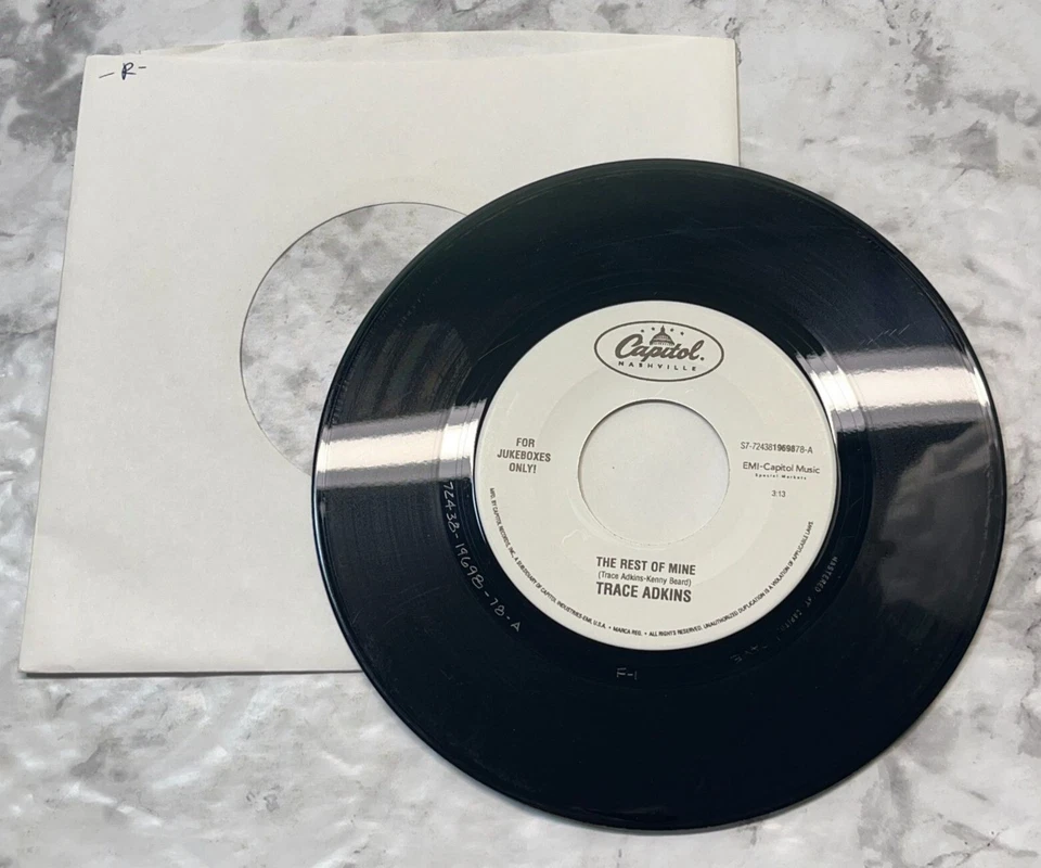 Trace Adkins The Rest of Mine / Wayfaring Stranger 45 Vinyl 90s Country Capitol Foto 3 de 4