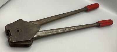 Vintage Brainard Steel Division Banding CRIMPING TOOL Crimper Red Handles
