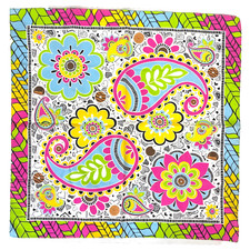 Girl Scouts Little Brownie Bakers Paisley Bandana 2015-2016 Psychedelic 22in Sq