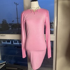 SHAPE HOT PINK OMBRE PRINTED OPEN BACK MINI DRESS size 4