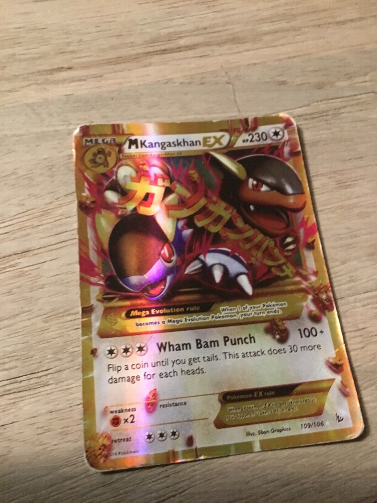 MEGA Kangaskhan EX 109/106 SECRET RARE GOLD ULTRA Pokemon XY Flashfire NM  2014 M