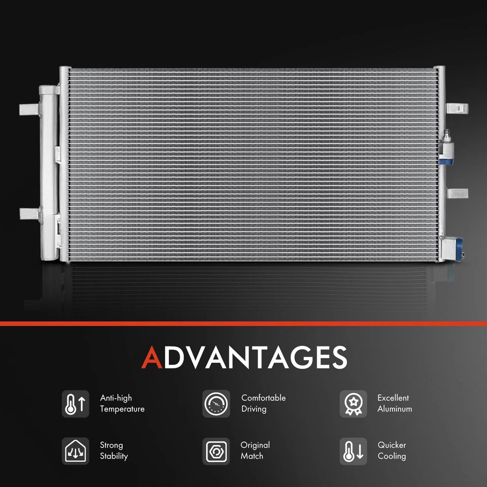 2x Kit de refrigeración de radiador y condensador de CA para Audi A5 Quattro Q5 S4 S5 transmisión automática Foto 4 de 4