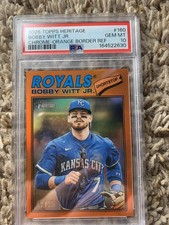 bobby witt jr 2026 topps heritage chrome orange refractor /25 psa 10 pop 1