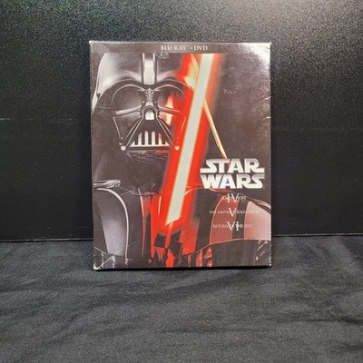 Star Wars Trilogy Episodes IV V VI (Blu-ray + DVD, 2013) 6-Disc Set w/ slipcover
