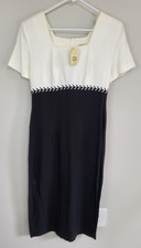 Vintage Express Compagnie Internationale Pencil Dress Women's 7/8 White Black