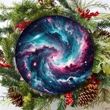 2D 2D Flat Room Decoration Cloud Theme Round Sign, Aluminum Foil Carving Wall Ar