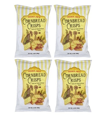 4 Packs Trader Joe's Cornbread Crisps Sweet & Salty 6 oz each
