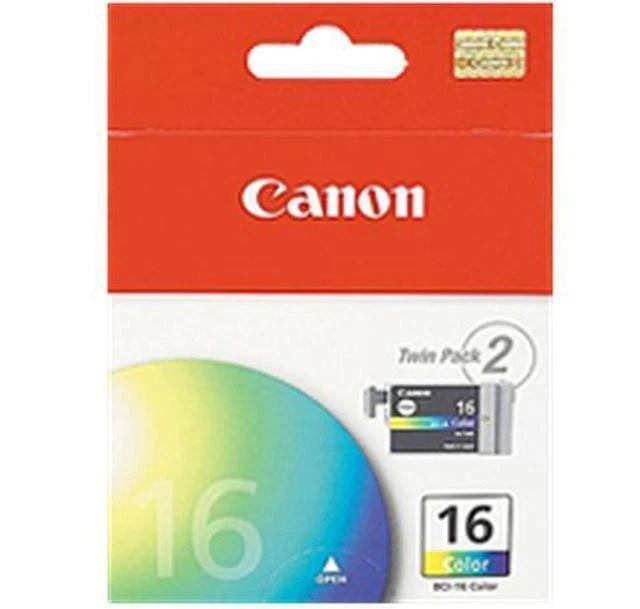 Lot de 2 Boites de 2 Cartouches CANON BCI-16 Tricolore Original Neuf - Photo 1/1