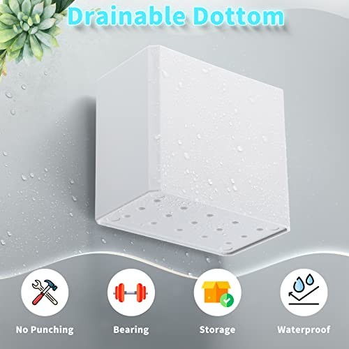4 Pcs Wall Mounted Organizer Non-Drilling Adhesive Floating Shelf White Wall - Picture 2 of 7