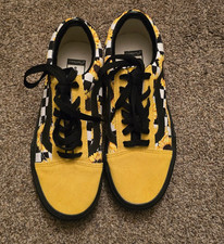 custom old skool sunflower black vans 6.5 w