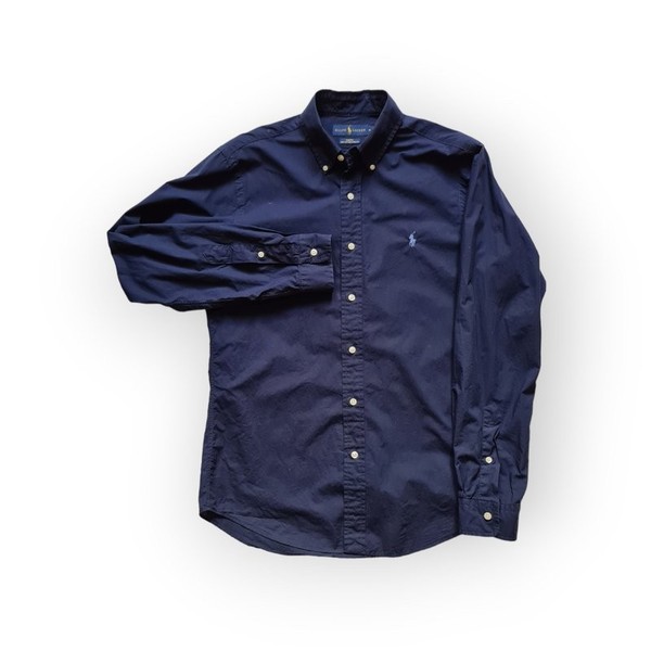 Men Polo Ralph Lauren Shirt Navy Cotton 38 / M / #CJ3W
