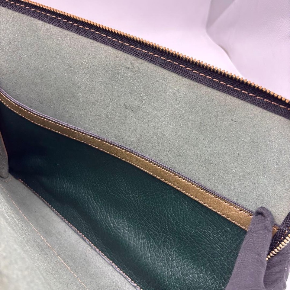 HERZ S-18 Leather Briefcase Brown PC Case Document Bag Pre-owned | eBay