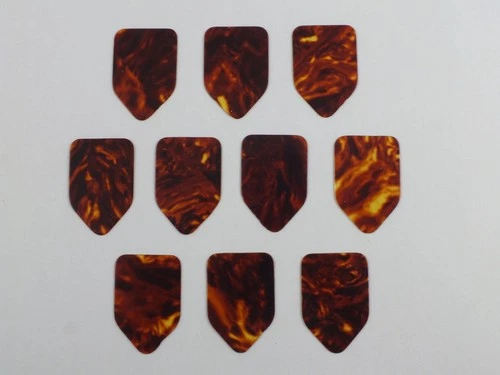 PENTAGON PLECTRUMS 10 Tortoiseshell Celluloid Picks Bert Weedon style 3 Gauges