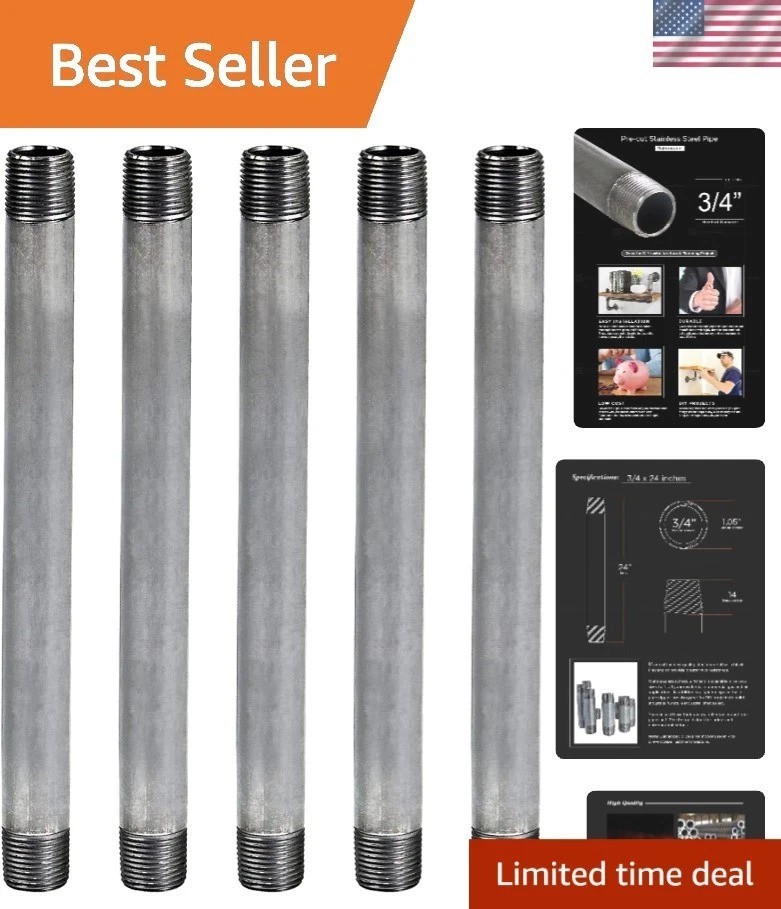 3/4 Inch Galvanized Pipe, Three Quarter Inch Malleable Steel Pipes Fitting Bu...