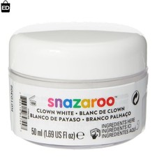 Safe Clown White Face Paint - 50ml Cream for Sensitive Skin  Easy Cleanup