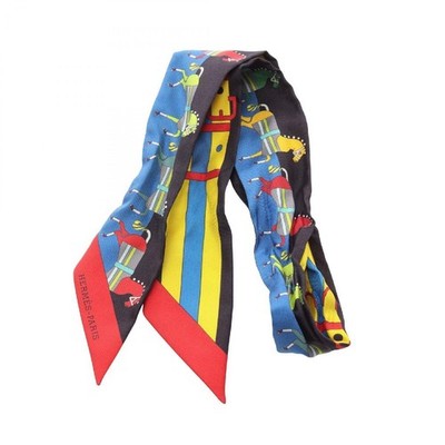 Hermes HERMES Twilly ROCABAR Scarf Apparel Silk Silk Red Used