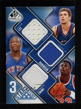 2009 SP Game Used 3 Star Swatches Level 2 28/50 Patrick Ewing David Lee HOF 0c3