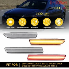 For 04-08 Acura TL Front Amber Rear Red LED Side Marker Light Lamp Clear 1-10Set