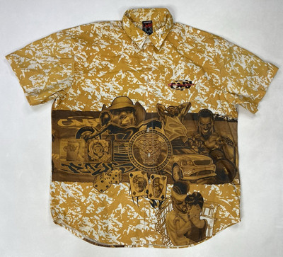 VINTAGE Give Me Face Hip Hop All Over Print Shirt Men XL Multicolor AOP Rap Rare