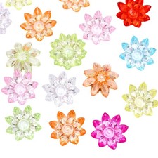 10pcs 31mm Lotus Flower Beads Acrylic Loose Beads DIY Bracelet Jewelry Making