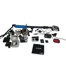  GoPro HERO3+ Black Edition Action Camera Bundle w/ Accessories Cases Remote LOT