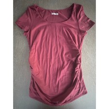 Heart & Hips Cottagecore Mauve Rose Ruched Tee Medium Comfy Maternity